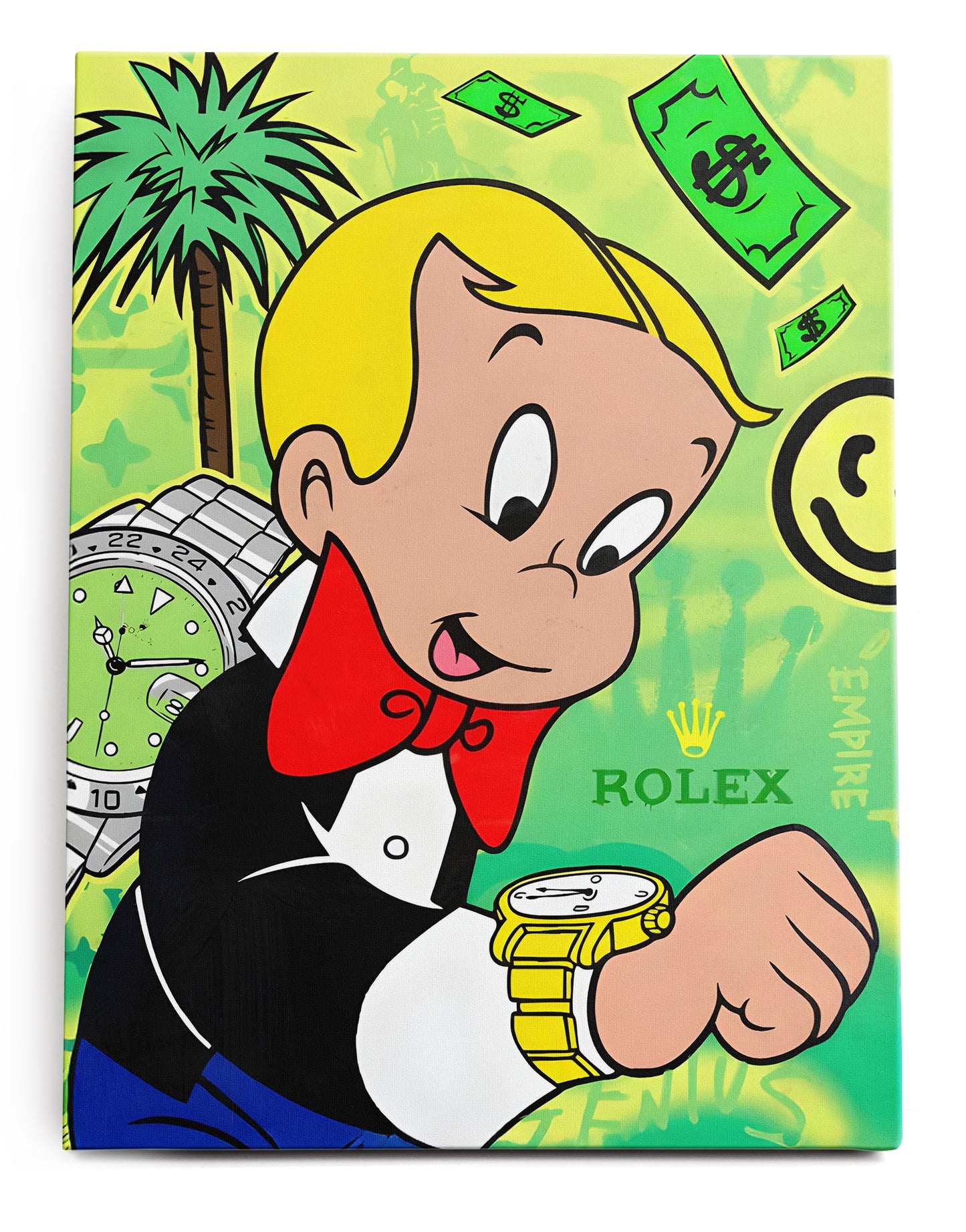 Richie Rich Rolex Canvas Art Print - Framed Picture - Home Decor