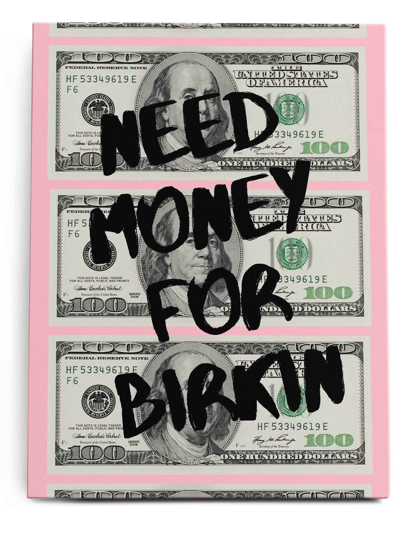 Need Money For Birkin Canvas Art Print - Framed Picture - Home Decor - Ready to Hang