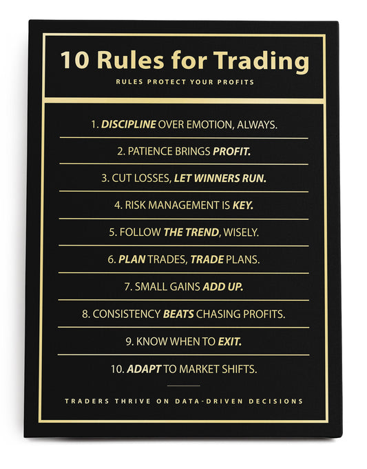 10 Rules for Trading Canvas Art Print  - Framed Picture