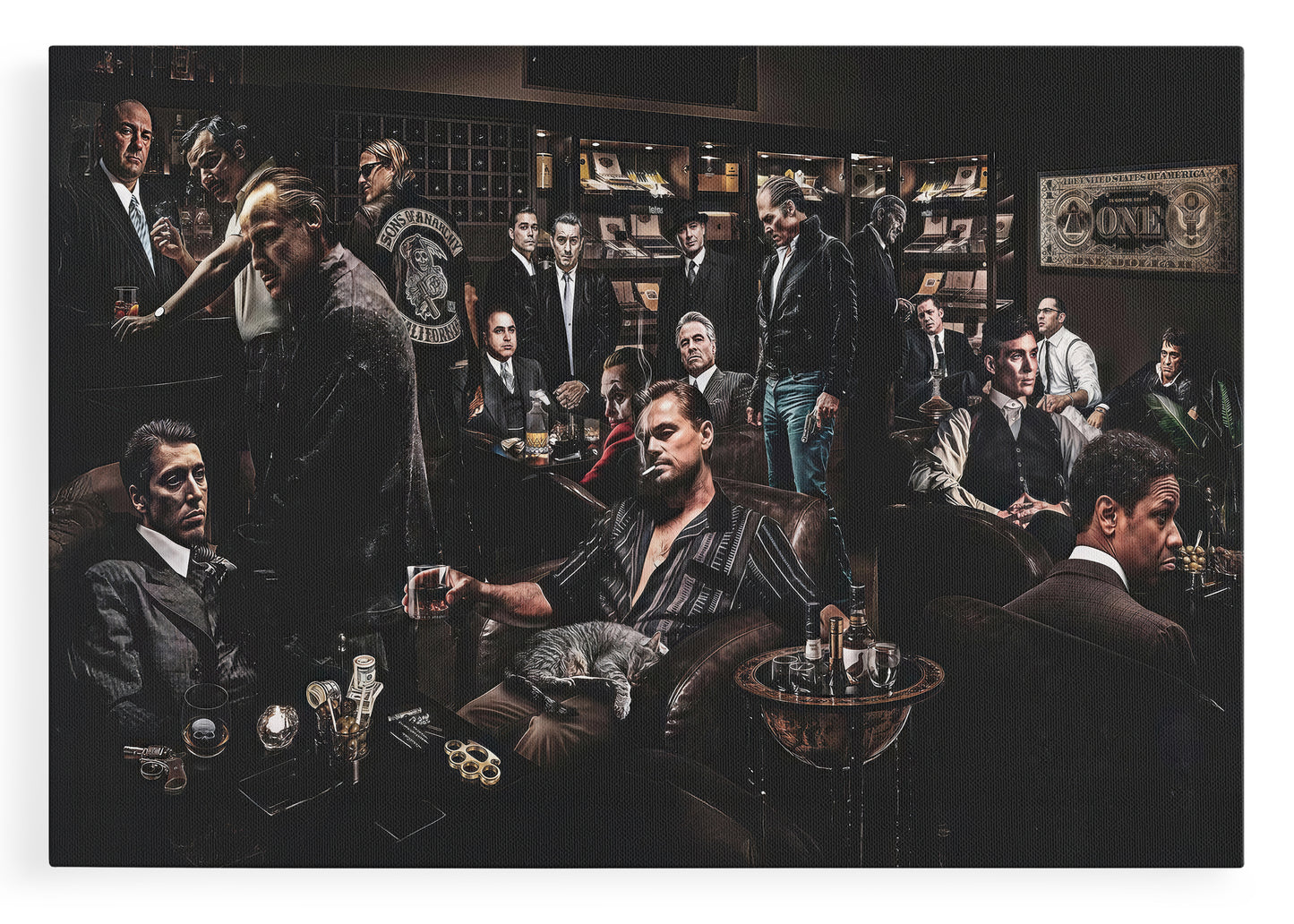 Movie Mafia Canvas Art: Gangster Legends Print, Ready to Hang
