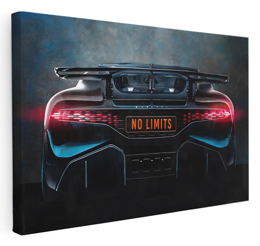 Bugatti No Limits Canvas Art Print  - Framed Picture - Home Decor - Ready to Hang