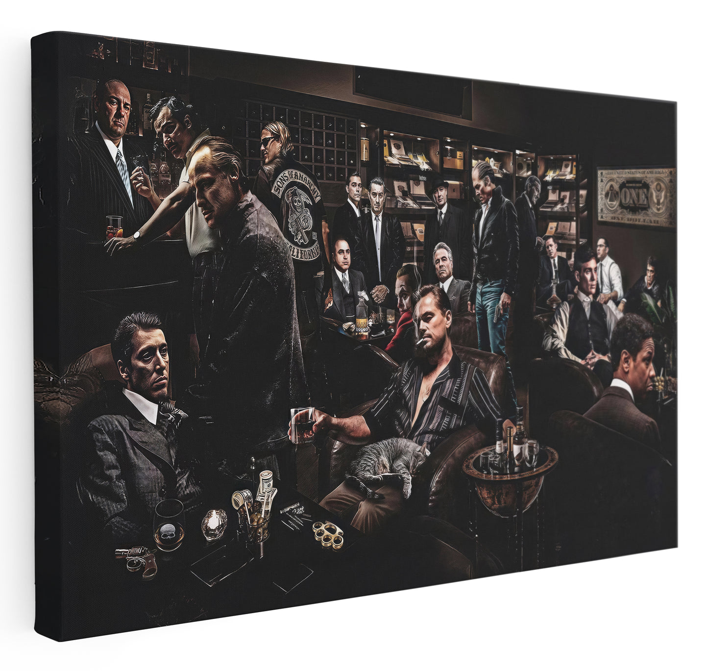 Movie Mafia Canvas Art: Gangster Legends Print, Ready to Hang