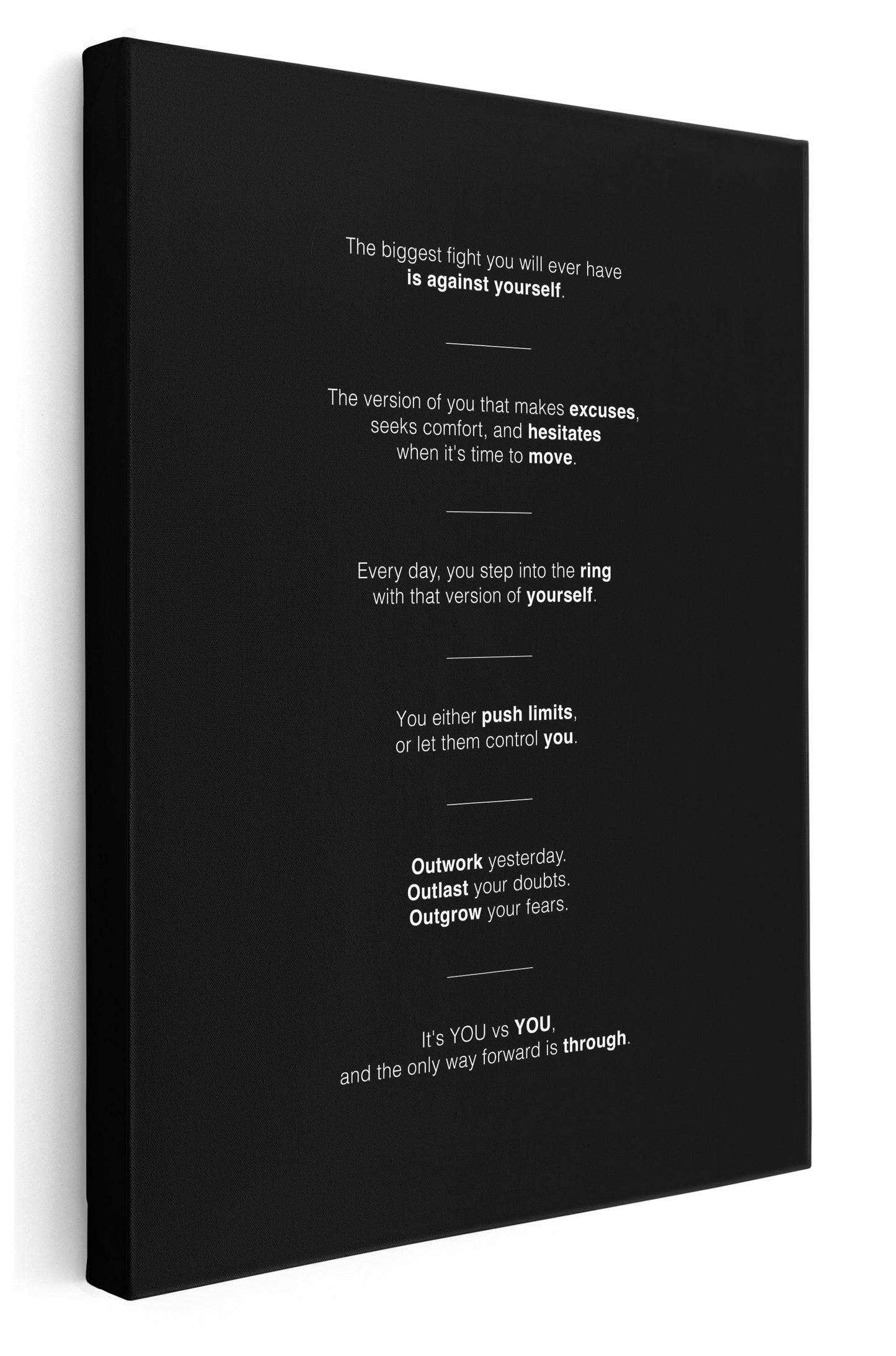 It's YOU vs YOU Canvas Art Print  - Framed Picture