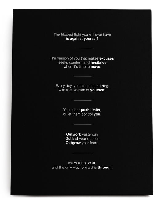 It's YOU vs YOU Canvas Art Print  - Framed Picture