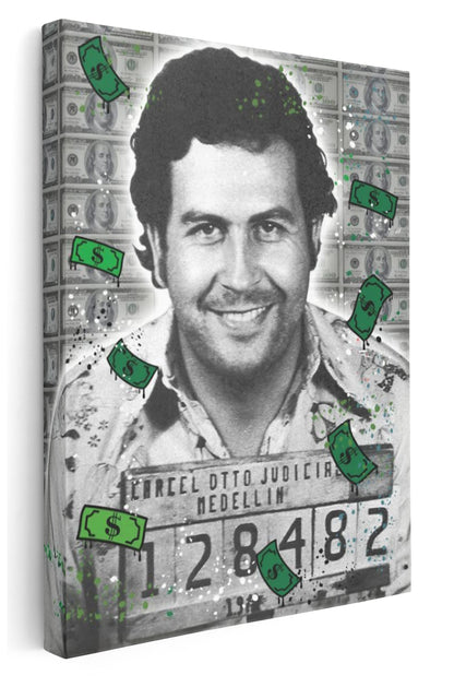 Pablo Escobar Mugshot Canvas Art Print  - Framed Picture - Home Decor