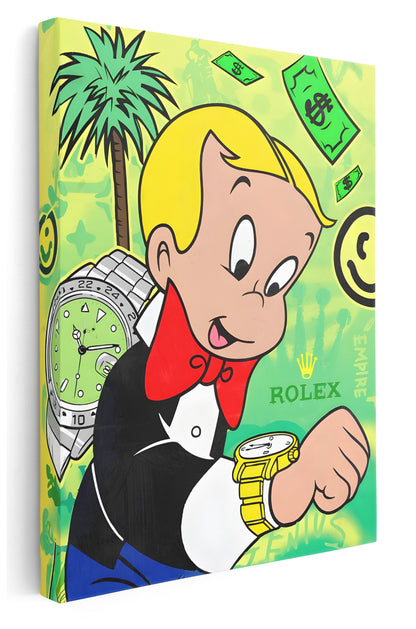 Richie Rich Rolex Canvas Art Print  - Framed Picture - Home Decor