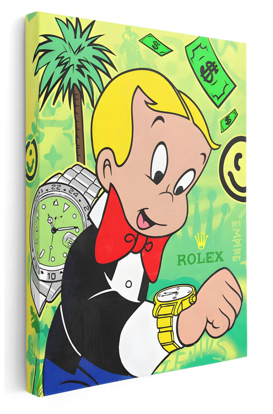 Richie Rich Rolex Canvas Art Print  - Framed Picture - Home Decor