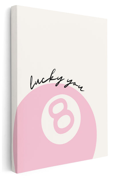 Pink 8 Ball Canvas Art Print  - Framed Picture - Home Decor