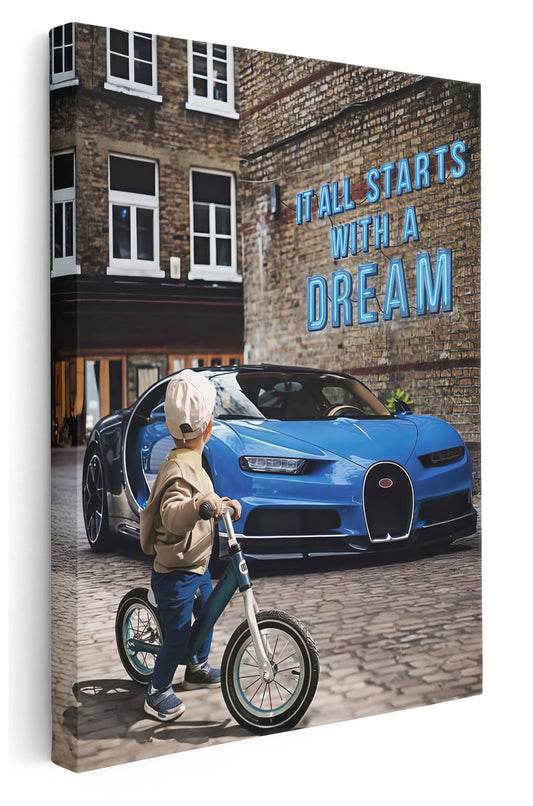It All Starts With A Dream Canvas Art Print  - Framed Picture - Home Decor - Ready to Hang