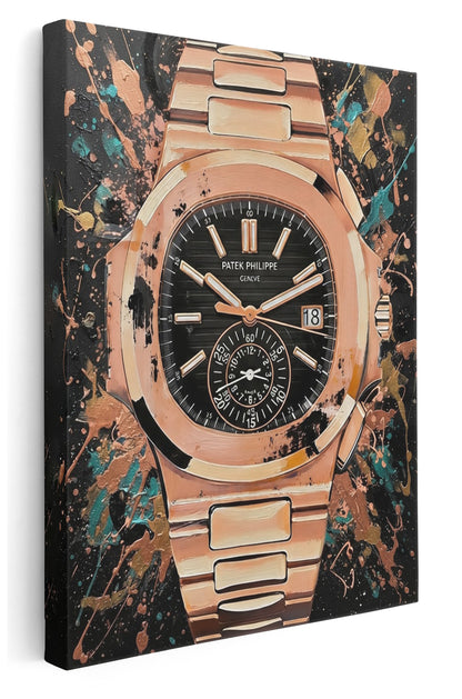 Patek Philippe Paint Splatter Canvas Art Print  - Framed Picture