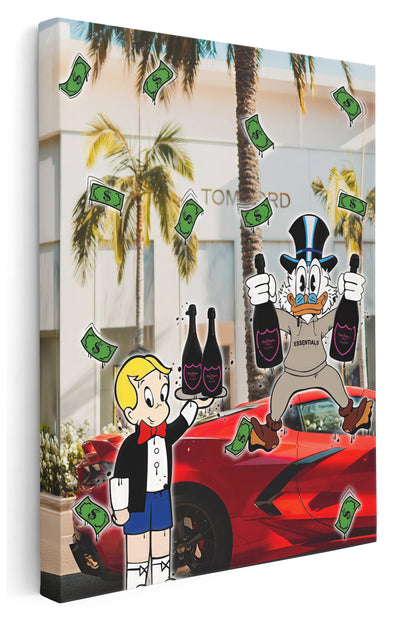 Scrooge Corvette LA Canvas Art Print  - Framed Picture - Home Decor - Ready to Hang