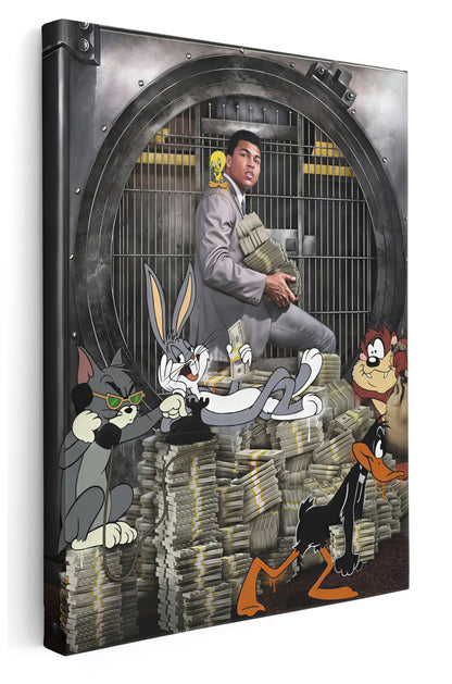 Muhammad Ali Money Vault Canvas Art Print  - Framed Picture - Home Decor - Ready to Hang