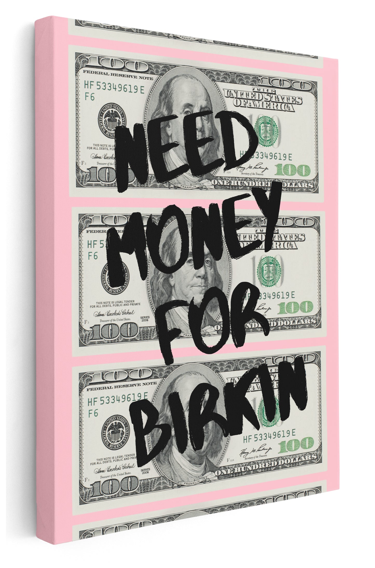 Need Money For Birkin Canvas Art Print  - Framed Picture - Home Decor - Ready to Hang