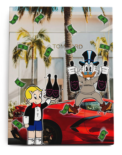 Scrooge Corvette LA Canvas Art Print  - Framed Picture - Home Decor - Ready to Hang