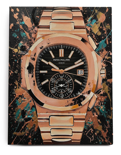 Patek Philippe Paint Splatter Canvas Art Print  - Framed Picture