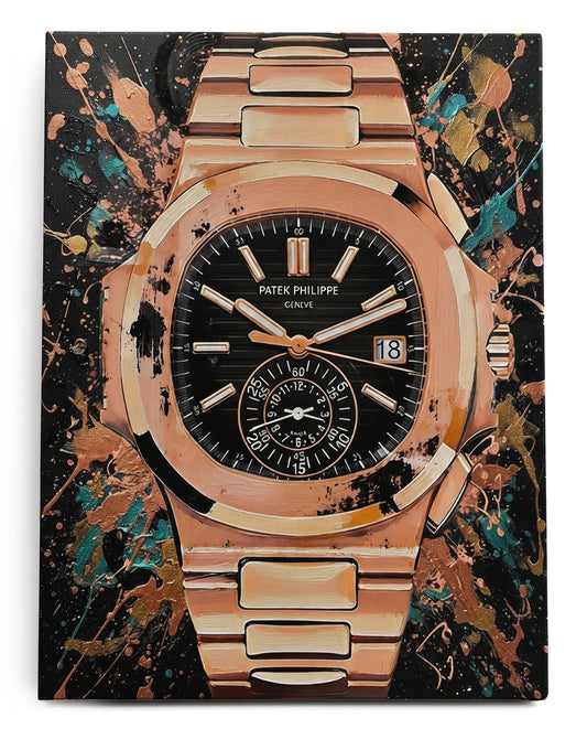 Patek Philippe Paint Splatter Canvas Art Print  - Framed Picture