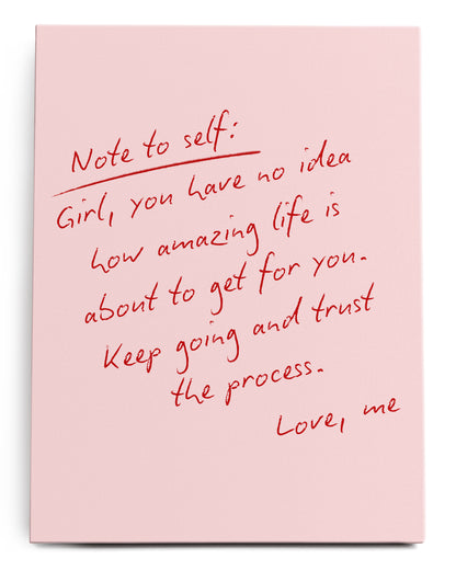 Note To Self Canvas Art Print  - Framed Picture - Home Decor