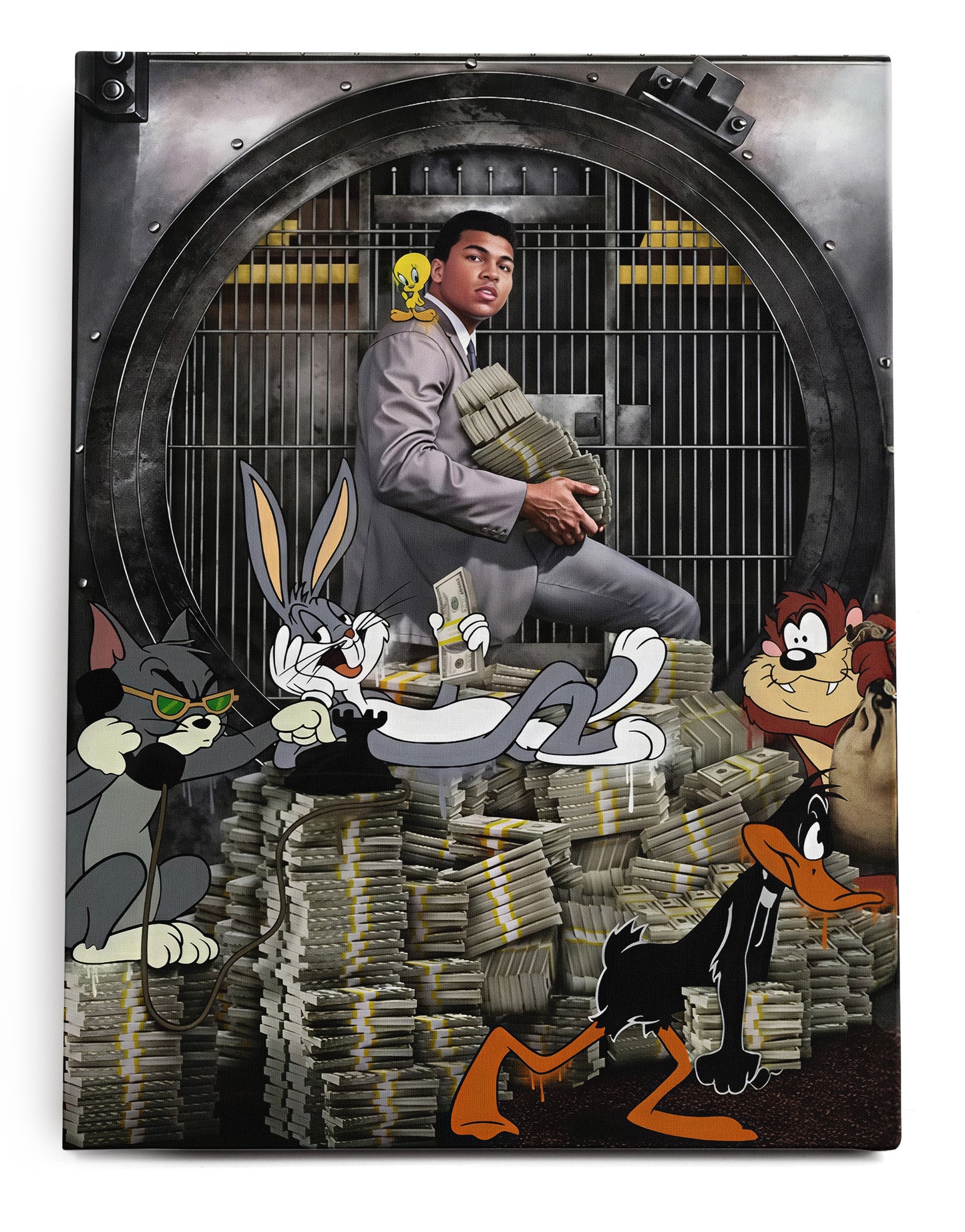 Muhammad Ali Money Vault Canvas Art Print  - Framed Picture - Home Decor - Ready to Hang