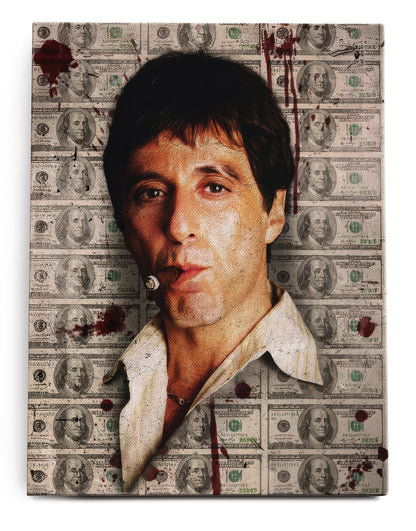 Scarface Tony Montana Money Canvas Art Print  - Framed Picture - Home Decor - Ready to Hang