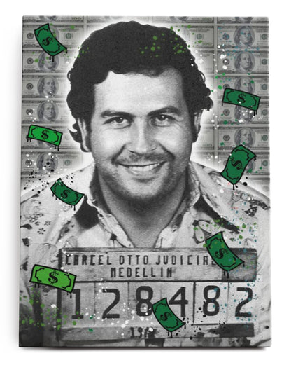 Pablo Escobar Mugshot Canvas Art Print  - Framed Picture - Home Decor